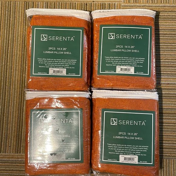 Lumbar pillow shells. Burnt Orange. 14x26” 2pcs per bag. Price is for 1 bag. - Picture 4 of 6